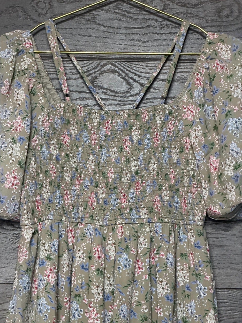 In Loom Floral Puff Sleeve Midi Dress Cottagecore Prairie NWT Medium - Picture 7 of 15